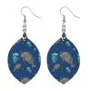 Manatee and Jellyfish Womens Dangle Earrings Wooden Earring Retro Ornaments Jewelry Gift for Birthday/Holiday view 1