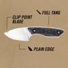 Gerber Stowe Fixed Blade EDC Pocket Knife with Sheath, Micarta, 2.5" view 4