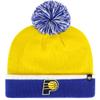 47 Indiana Pacers Royal Blue Cuff Baraka Beanie Hat with Pom - NBA Fashion Cuffed Winter Knit Cap view 1