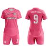 ORKY USA Women Soccer Jersey, Quick Dry Sublimation Customize Shirt Short Set, Lightweight Breathable Training Uniform Freeze(Pink L) view 4