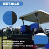 XUANYUDG0769 Golf Cart Seat Covers for EZGO TXT/RXV/Club Car DS/Precedent/Yamaha Rear Seat Cushion, Vinyl Leather Made/Adjustable Straps and Retractable Buckle/No Stapler Required - Blue view 3