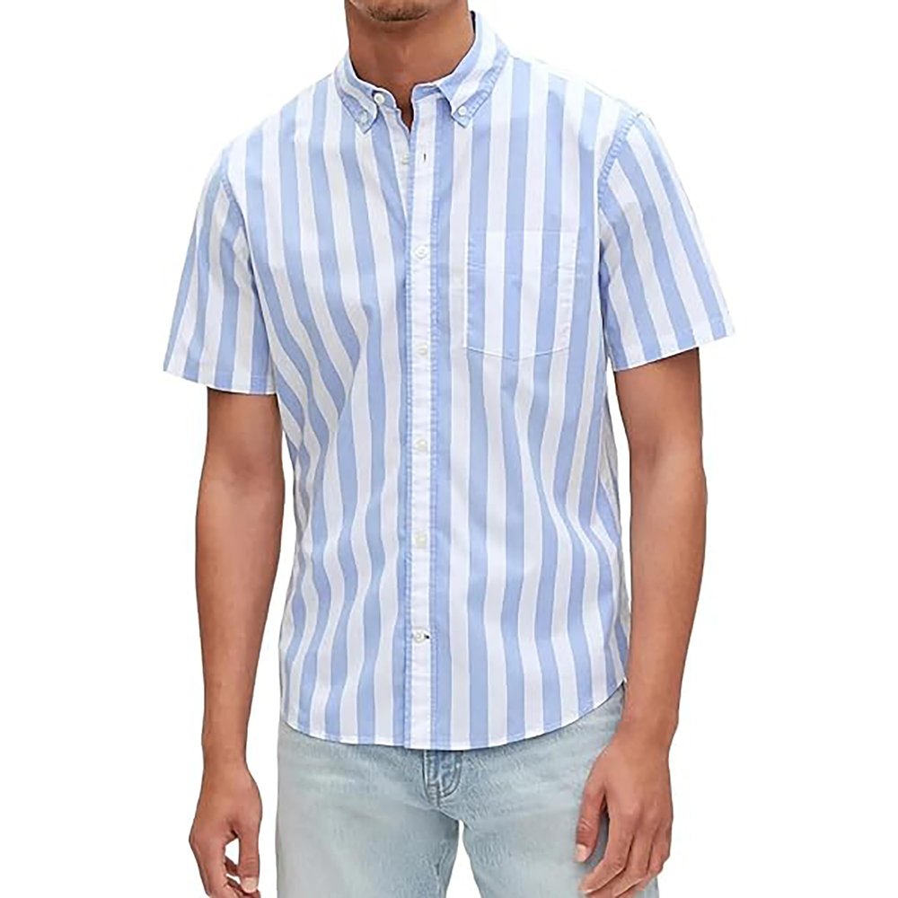 GAP Mens Stretch Poplin Shirt Blue Awning Stripe XXL