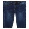 KIDSCOOL SPACE Little Girls Boys Jeans,Elastic Band Inside Ripped Straight Fit Stretchy Soft Denim Pants,Deep Blue,5-6 Years view 1