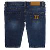 KIDSCOOL SPACE Little Girls Boys Jeans,Elastic Band Inside Ripped Straight Fit Stretchy Soft Denim Pants,Deep Blue,5-6 Years view 2