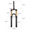 BOLANY 20/24inch Bike Suspension Air Fork 28.6mm(1-1/8inch)*220mm Thread-Less Straight Steerer 9mm Disc Brake Version MTB Front Fork 100/135mm Travel view 2