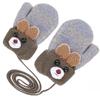 PENINSULA LOVE Toddler Knit Gloves with String Cartoon Winter Mittens Warm Fleece Gloves for Baby Boys Girls 0-4Year view 1