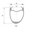 Gravel Bike Rims 700c Carbon Rims 35mm Depth 30mm Width Carbon Fiber Asymmetric Rims 1 Pair view 2