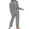 Women Pajamas Set Y2K Button Down Long Sleeve Sleepwear Feather Trim Nightwear Loungewear Pjs(Stripe Black,X-Large) view 3