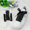 5Chaos Ribbon Satin Shoelaces, Silk Sheer White Boot Laces for Women Kids Girls Men, Funny Solid Color Shoestring (Black, 31" (80cm)) view 2
