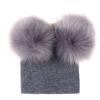 Winter Baby Knitted Hat Boys Girls Autumn Knit Hats for Children Toddler Kids Warm Windproof Beanie Big Pom Pom Cap 0-2 Years (Grey) view 2