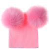 Winter Baby Knitted Hat Boys Girls Autumn Knit Hats for Children Toddler Kids Warm Windproof Beanie Big Pom Pom Cap 0-2 Years (Pink) view 1