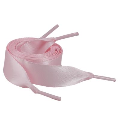 5Chaos Ribbon Satin Shoelaces, Silk Sheer Pink Boot Laces for Women Kids Girls Men, Funny Solid Color Shoestring (Pink, 43" (110cm))