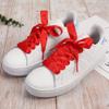 5Chaos Ribbon Satin Shoelaces, Silk Sheer Red Boot Laces for Women Kids Girls Men, Funny Solid Color Shoestring (Red, 39" (100cm)) view 3