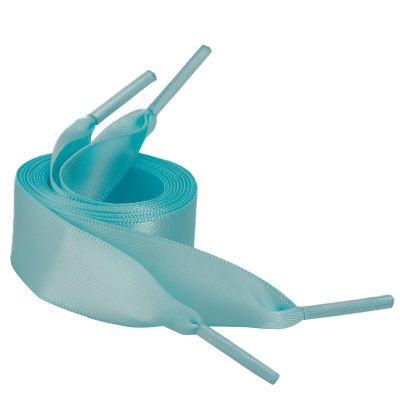 5Chaos Ribbon Satin Shoelaces, Silk Sheer Blue Boot Laces for Women Kids Girls Men, Funny Solid Color Shoestring (Sky Blue, 39" (100cm))