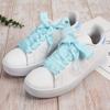 5Chaos Ribbon Satin Shoelaces, Silk Sheer Blue Boot Laces for Women Kids Girls Men, Funny Solid Color Shoestring (Sky Blue, 39" (100cm)) view 3
