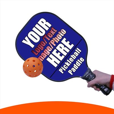 Custom Pickleball Rackets Lightweight Personalized Pickleball Racquet Add Your Photo, Text, Logo, Wood Pickleball Racket Ergonomic Grip for Beginners, Blue
