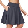 IUGA 20" Knee Length Skorts Skirts for Women with Pockets Tennis Skirt High Waisted Golf Skirts for Women Casual Athletic Deep Gray view 1