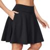 IUGA 20" Knee Length Skorts Skirts for Women with Pockets Tennis Skirt High Waisted Golf Skirts for Women Casual Athletic Black view 1