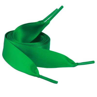 5Chaos Ribbon Satin Shoelaces, Silk Sheer Green Boot Laces for Women Kids Girls Men, Funny Solid Color Shoestring (Green, 39" (100cm))