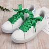 5Chaos Ribbon Satin Shoelaces, Silk Sheer Green Boot Laces for Women Kids Girls Men, Funny Solid Color Shoestring (Green, 39" (100cm)) view 3