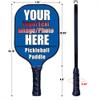 Custom Funny Paddle with Your Design, Personalized Racket, Add Picture Text Logo Name Lightweight Paddle, Neon Blue view 2