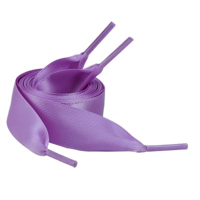 5Chaos Ribbon Satin Shoelaces, Silk Sheer Purple Boot Laces for Women Kids Girls Men, Funny Solid Color Shoestring (Light Purple, 39" (100cm))