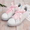 5Chaos Ribbon Satin Shoelaces, Silk Sheer Pink Boot Laces for Women Kids Girls Men, Funny Solid Color Shoestring (Pink, 31" (80cm)) view 3