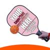 Personalized Pickle Ball Paddle Set of 1, Graphite Pickleball Paddle with Comfort Grip, Add Your Photo, Text, Logo Lightweight Pickle Ball Paddle, Light Pink view 1