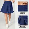 IUGA 20" Knee Length Skorts Skirts for Women with Pockets Tennis Skirt High Waisted Golf Skirts for Women Casual Athletic Navy view 3