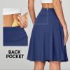 IUGA 20" Knee Length Skorts Skirts for Women with Pockets Tennis Skirt High Waisted Golf Skirts for Women Casual Athletic Navy view 4