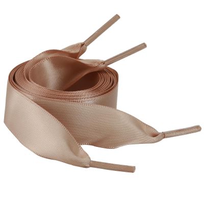5Chaos Ribbon Satin Shoelaces, Silk Sheer Khaki Boot Laces for Women Kids Girls Men, Funny Solid Color Shoestring (Khaki, 39" (100cm))