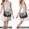 Black White Highland Cow Leather Crossbody Bags Fashion Tote Shoulder Bag Purse Wallet for Travel Office view 4