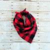Christmas Dog Bandana, Red Buffalo Plaid Dog Bandana, Cat Bandana, Pet Neckwear Scarves, Pet Scarf Flannel Christmas Handkerchief, Pet Accessories (X-Large) view 1
