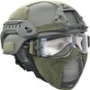Aifordge PJ Tactical Fast Helmet & Protect Ear Foldable Double Straps Half Face Mesh Mask & Goggle for Airsoft Paintball CS Game Set view 1