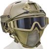 Aifordge PJ Tactical Fast Helmet & Protect Ear Foldable Double Straps Half Face Mesh Mask & Goggle for Airsoft Paintball CS Game Set view 1