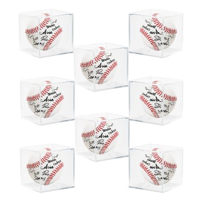 8 Pack Acrylic Baseball Case for Display, UV Protected Baseball Display Cube, Autographed Baseball Clear Display Case, Baseball Display Case for Memorabilia Baseball