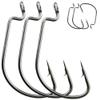 50pcs Wide Gap Fishing Hook Worm Hook High Carbon Steel Jig Fishing Hook for Bass Hook Saltwater Fresh Water Fishing Size: 1/0-5/0 (4/0) view 1