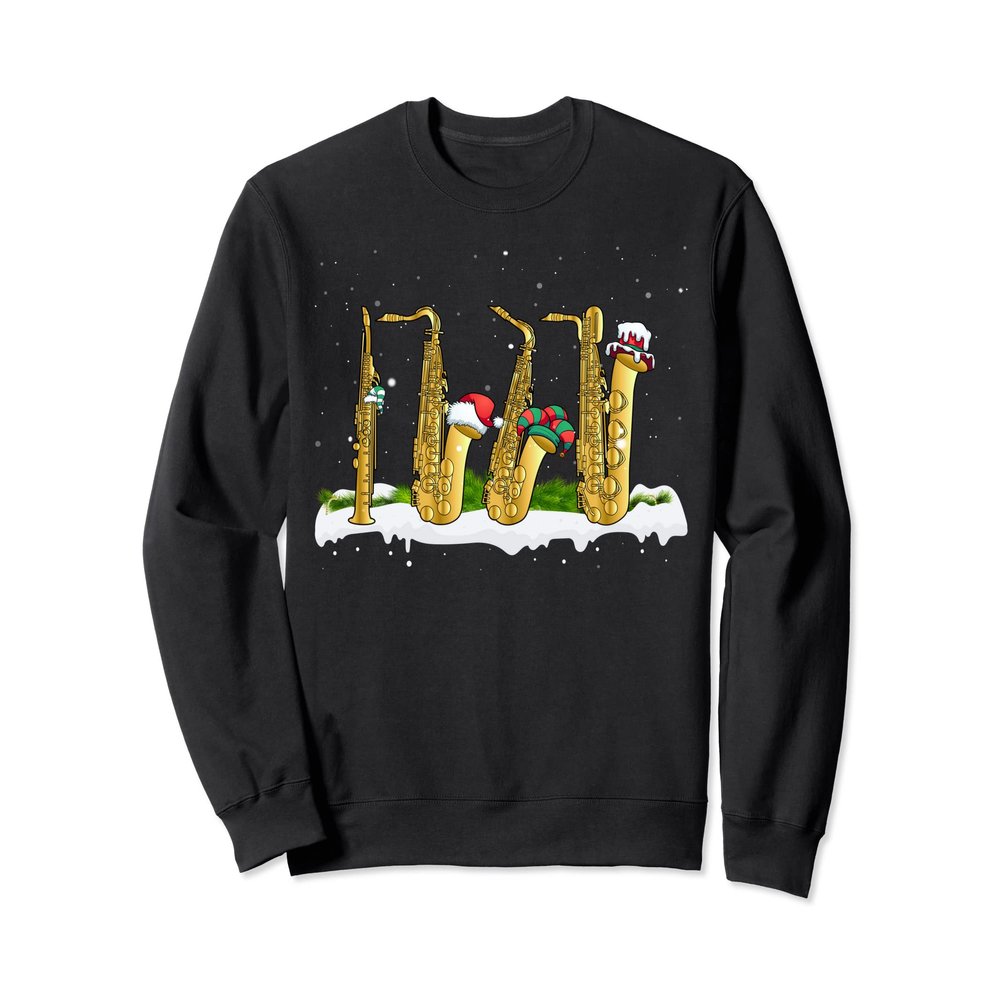 Christmas Saxophone Shirt Saxophone Instrument Marching Band Sweatshirt