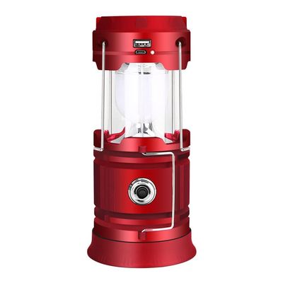 XARONF Solar Rechargeable Camping Lantern, 3 Light Modes Camping Light, 2-in-1 Camping Lantern and Phone Charger, for Camping Hiking Fishing, Blue (Color : Red)