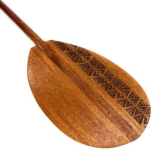 Tikimaster Koa Paddle 32 inch T-Handle with Etched Tapa Design - Made in Hawaii Corporate Gifts | #koam008tr9