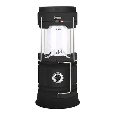 XARONF Solar Rechargeable Camping Lantern, 3 Light Modes Camping Light, 2-in-1 Camping Lantern and Phone Charger, for Camping Hiking Fishing, Blue (Color : Black)