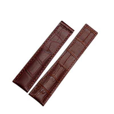 CYSUE Genuine Leather Bracelet 19mm 20mm 22m for Tag Heuer Watchband Men Wristwatches Band Accessories Fold Buckle Leather Watch Strap (Color : Brown no Buckle, Size : 22mm)