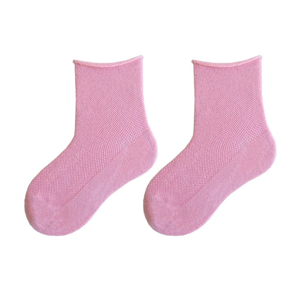 Baby Girl Socks Children's Spring Summer Solid Candy Color Socks Toddler Kids Baby Boys Girls Thin Mesh Crew Socks (Pink, 4-6 Years)