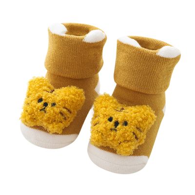 Kids Socks Warm Winter Baby Socks Cartoon Coral Velvet Warm Socks Cute Plush Ear Kids High Socks (G, 6-12 Months)