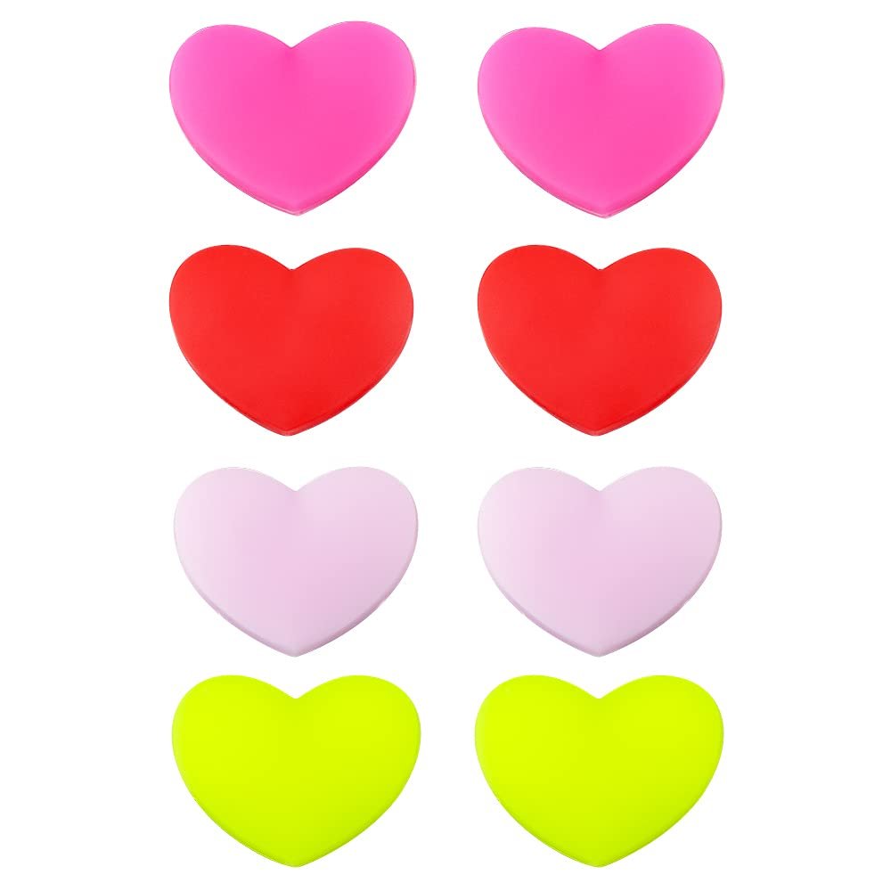 DQITJ 8 Pack Tennis Racquet Dampeners, Heart Shape Rubber Tennis Racket Damper Shock Absorber, Tennis Vibration Dampener with 4 Colors