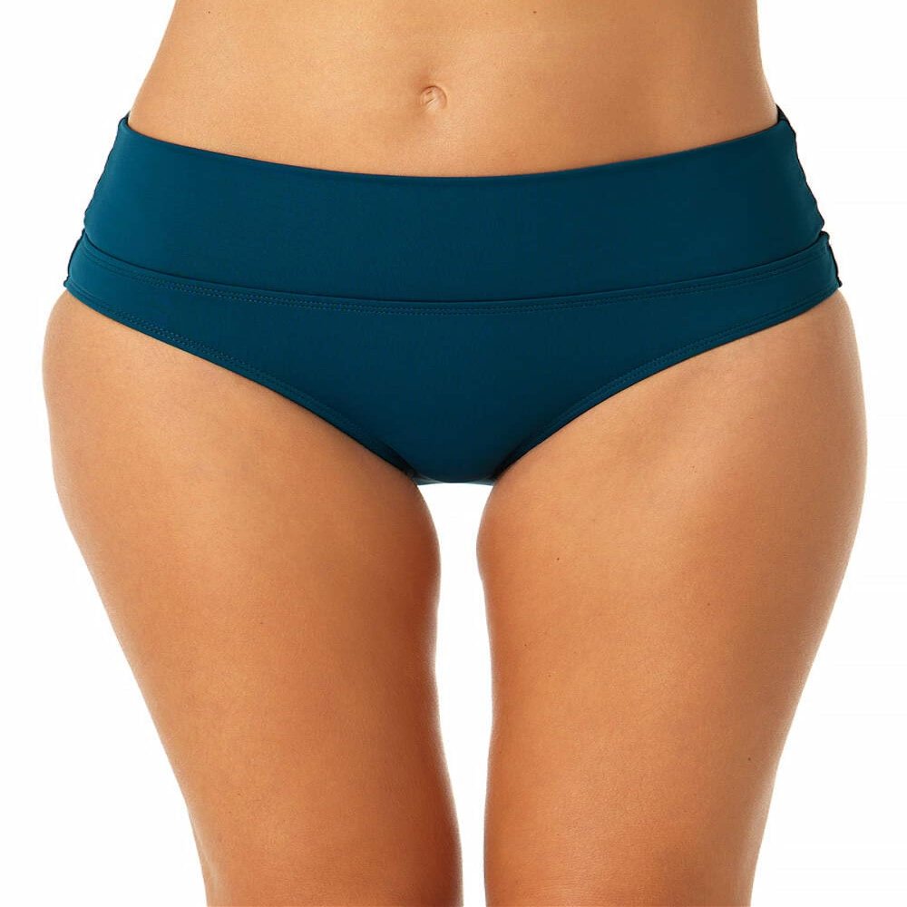 Anne Cole Soft Band Mid-Rise Bottoms Deep Sea Blue XS