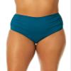Anne Cole Plus Size High-Waist Shirred Bottoms Deep Sea Blue 22W view 1