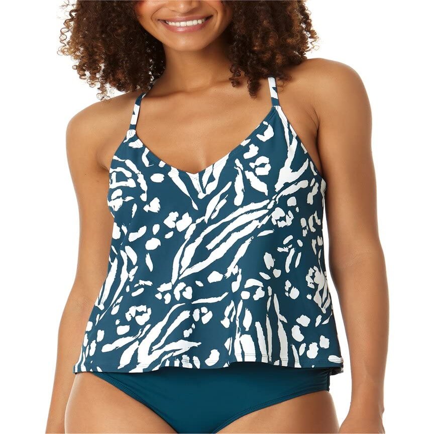 Anne Cole Easy Tri Tankini Blue/White XS