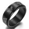Adreamz 8mm Black Mens Spinner Pattern Triforce Stainless Steel Wedding Band Anxiety Relief Spinning Ring 10 view 1