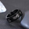 Adreamz 8mm Black Mens Spinner Pattern Triforce Stainless Steel Wedding Band Anxiety Relief Spinning Ring 6 view 2
